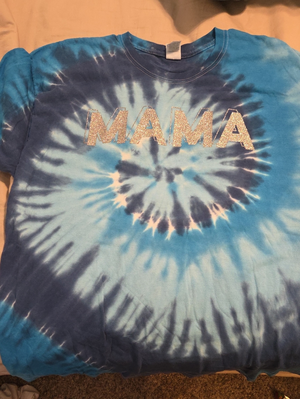 Mama Glitter Tie-Dye Kids Tee - Blue